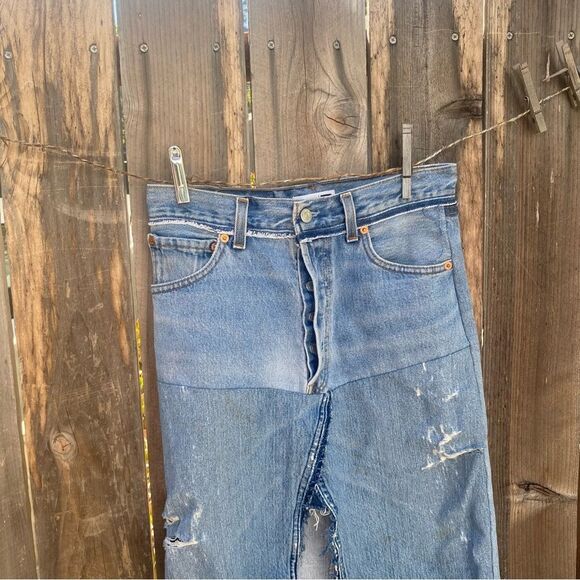 Re/done Levi’s Blue Denim midi skirt size 26 - Picture 5 of 16